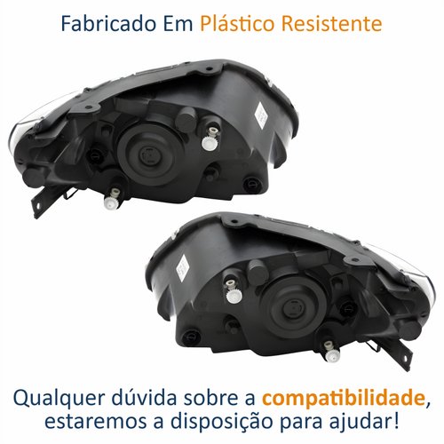 Par de Farol Vw Gol G5 2008 Até 2012 Máscara Cromada