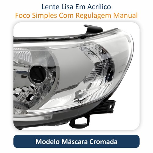 Par de Farol Vw Gol G5 2008 Até 2012 Máscara Cromada