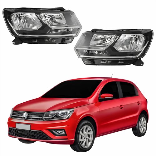 Par de Farol Vw Gol G8 2018 Até 2023 Foco Duplo