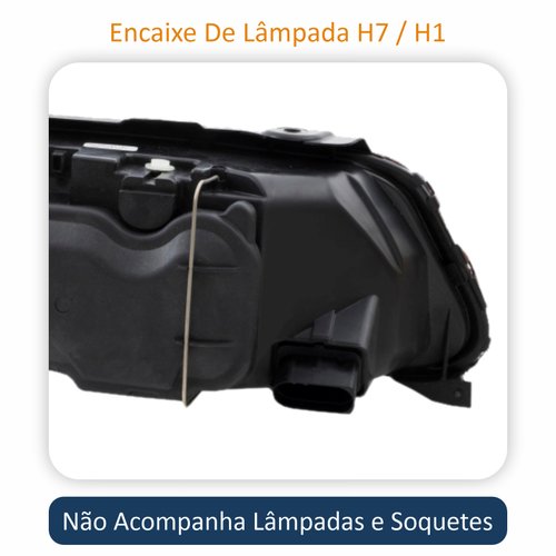Par de Farol VW Gol Saveiro Parati G3 1999 Até 2005 Original Arteb Foco Duplo Máscara Negra