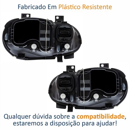 Par de Farol Vw Golf 1999 até 2006 Original Arteb Máscara Cromada
