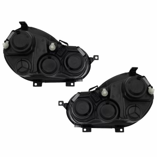 Par de Farol Vw Polo 2003 Até 2006 Foco Duplo Máscara Cromada