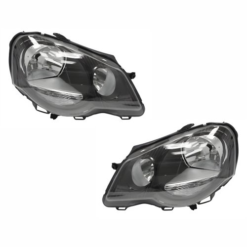 Par de Farol Vw Polo 2008 Até 2014 Máscara Negra