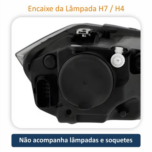 Par de Farol Vw Polo Virtus 2018 Até 2022 Original Arteb Máscara Negra Com Friso Preto
