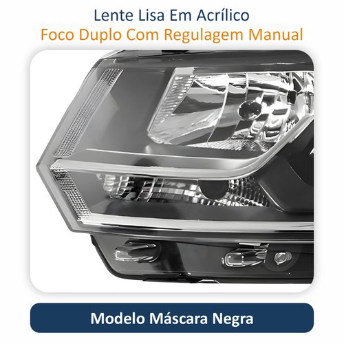 Par de Farol Vw Saveiro G7 2016 Até 2022 Foco Duplo