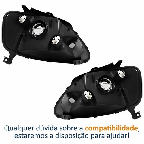 Par de Farol Vw Spacefox 2005 Até 2009 Máscara Cromada