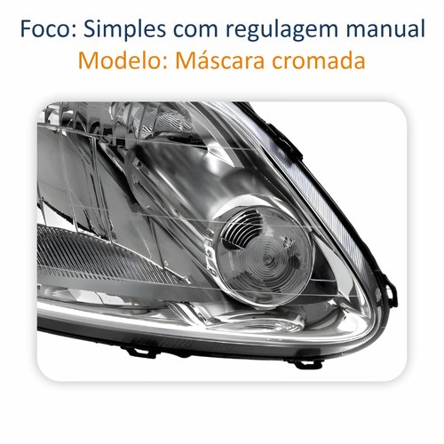 Par de Farol Vw Spacefox 2005 Até 2009 Máscara Cromada