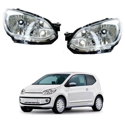 Par de Farol Vw Up! 2014 Até 2017 Cromado Com Friso Cromado