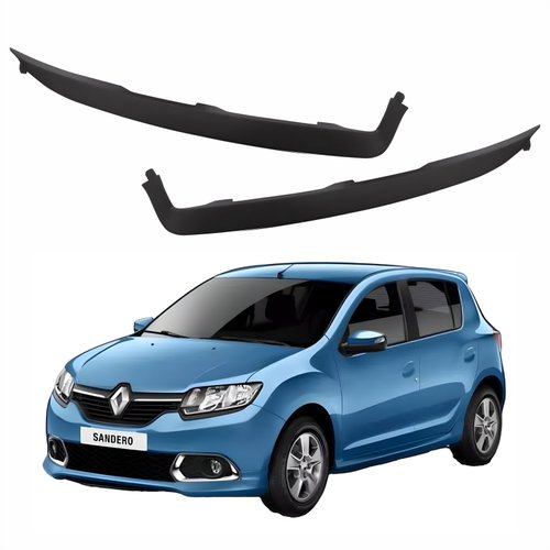 Par de Friso Do Farol Renault Sandero 2014 Até 2019