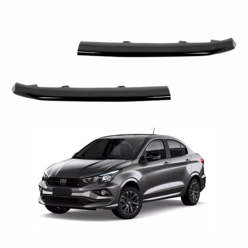 Par de Friso Grade Radiador Fiat Cronos 2021 2022 2023 Black Piano