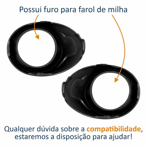Par de Grade Parachoque Ford Ka 2014 Até 2017 Com Furo