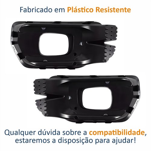 Par de Grade Parachoque Ford Ranger 2024 2025 Com Furo Com Moldura Cromada