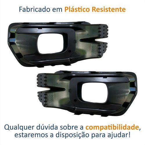 Par de Grade Parachoque Ford Ranger 2024 2025 Com Furo Com Moldura Preta