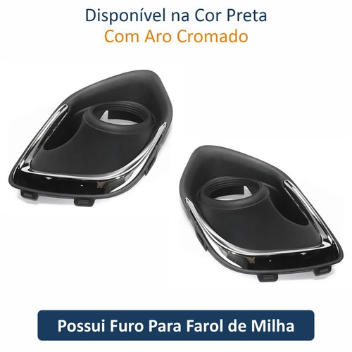 Par de Grade Parachoque Mitsubishi ASX 2013 Até 2016 Com Aro Cromado