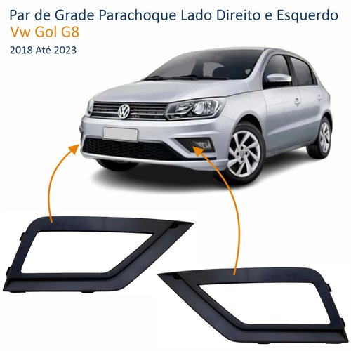 Par de Grade Parachoque Vw Gol G8 2018 Até 2023 Com Furo