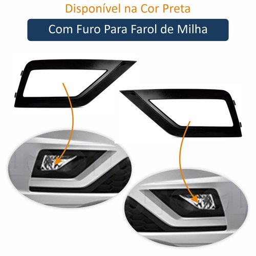 Par de Grade Parachoque Vw Gol G8 2018 Até 2023 Com Furo
