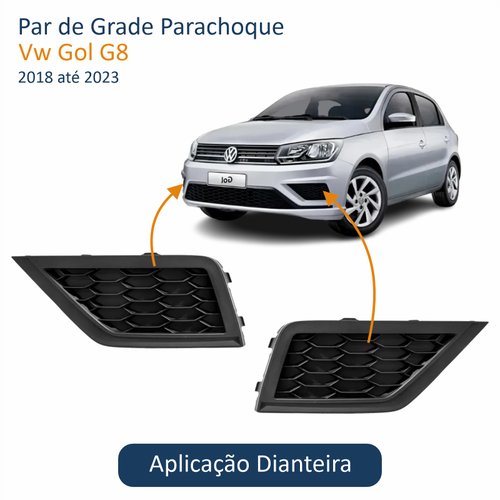 Par de Grade Parachoque Vw Gol G8 2018 Até 2023 Sem Furo