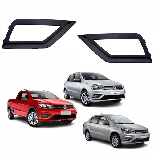Par de Grade Parachoque Vw Gol Voyage G8 Saveiro G7 2017 Até 2023 Com Furo