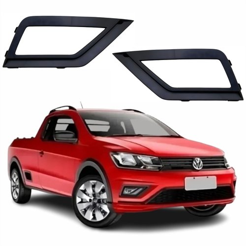 Par de Grade Parachoque Vw Saveiro G7 2017 Até 2023 Com Furo