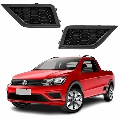 Par de Grade Parachoque Vw Saveiro G7 2017 Até 2023 Sem Furo