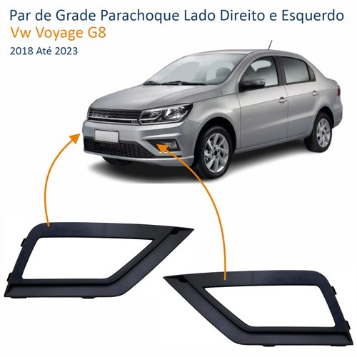 Par de Grade Parachoque Vw Voyage G8 2018 Até 2023 Com Furo