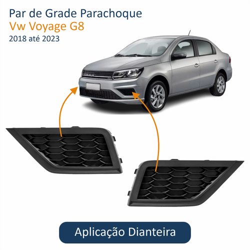 Par de Grade Parachoque Vw Voyage G8 2018 Até 2023 Sem Furo
