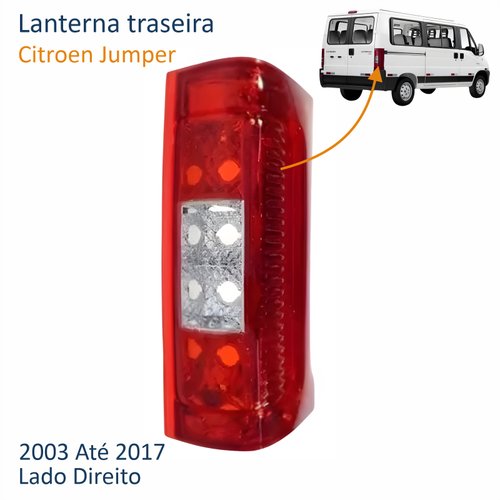Par de Lanterna Citroen Jumper 2003 Até 2017 Bicolor Lado Direito Passageiro