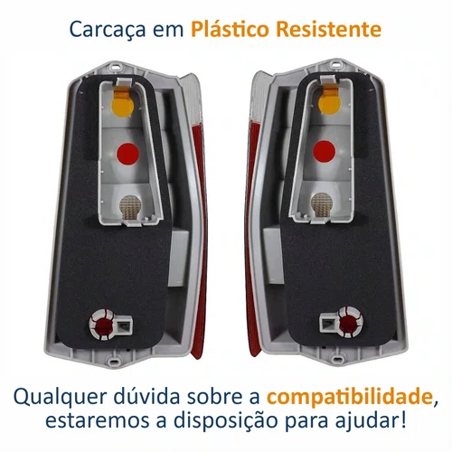 Par de Lanterna Fiat Fiorino 2004 Até 2013 Bicolor Cristal