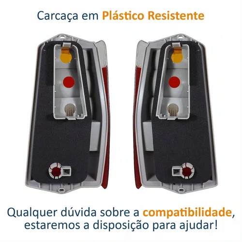 Par de Lanterna Fiat Fiorino 2004 Até 2013 Fumê