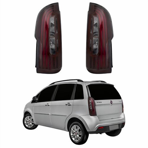 Par de Lanterna Fiat Idea Essence 2010 Até 2016 Fumê Com Led