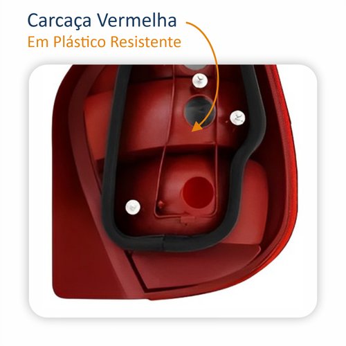 Par de Lanterna Fiat Palio G2 2001 Até 2004 Fumê Carcaça Vermelha