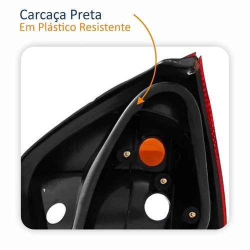 Par de Lanterna Fiat Palio G2 2001 Até 2004 Tricolor Carcaça Preta
