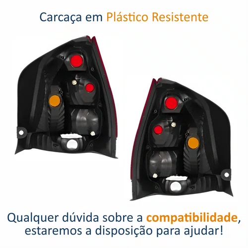 Par de Lanterna Fiat Palio G3 2004 Até 2016 Tricolor