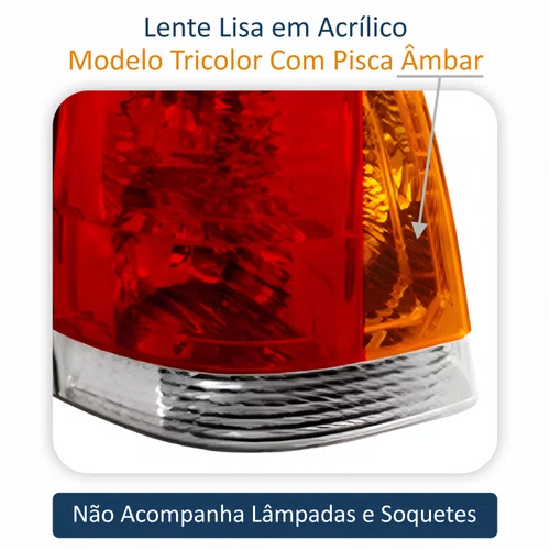 Par de Lanterna Fiat Palio G3 2004 Até 2016 Tricolor