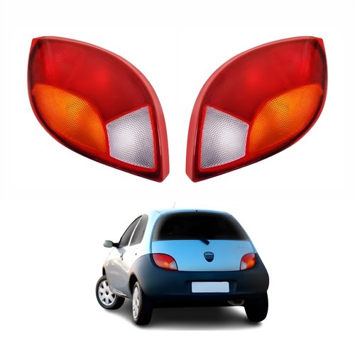 Par de Lanterna Ford Ka 1997 Até 2002 Tricolor Âmbar