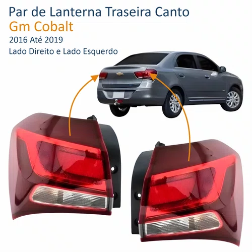 Par de Lanterna Gm Cobalt 2016 Até 2019 Canto Bicolor Cristal