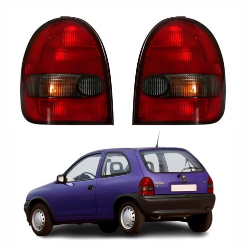 Par de Lanterna Gm Corsa 1994 Até 1999 Fumê 2 Portas