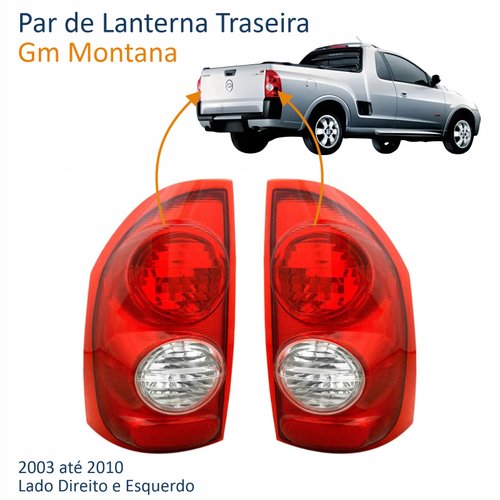 Par de Lanterna Gm Montana 2003 até 2010 Bicolor Cristal