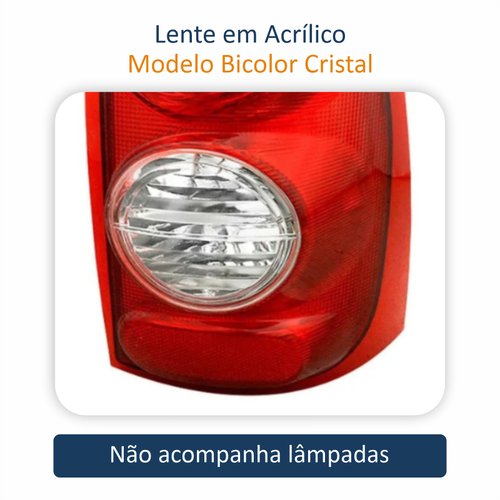 Par de Lanterna Gm Montana 2003 até 2010 Bicolor Cristal
