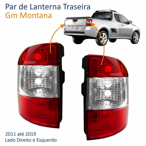Par de Lanterna Gm Montana 2011 até 2019 Bicolor