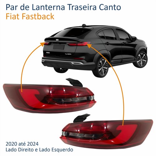 Par de Lanterna Traseira Canto Fiat Fastback 2020 Até 2024