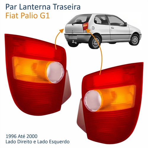 Par de Lanterna Traseira Fiat Palio G1 1996 Até 2000 Tricolor