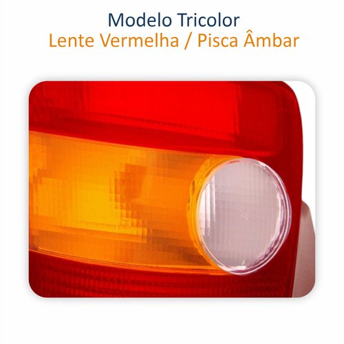 Par de Lanterna Traseira Fiat Palio G1 1996 Até 2000 Tricolor