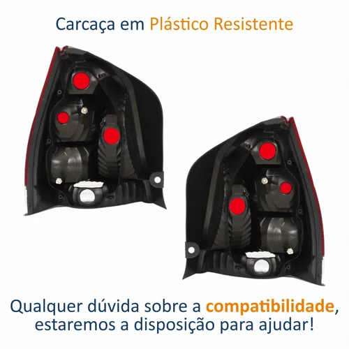 Par de Lanterna Traseira Fiat Palio G3 2004 Até 2016 Fumê