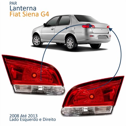 Par Lanterna Traseira Fiat Siena G4 2008 Até 2013 Tampa Bicolor