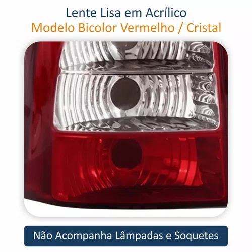 Par de Lanterna Traseira Fiat Strada 2005 Até 2008 Bicolor