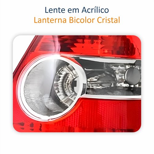 Par de Lanterna Traseira Ford Fiesta Sedan 2003 Até 2010 Bicolor Cristal