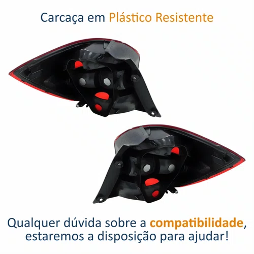 Par de Lanterna Traseira Ford Ka Hatch 2015 Até 2018 Bicolor Cristal