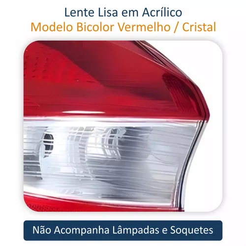 Par de Lanterna Traseira Ford Ka Hatch 2015 Até 2018 Bicolor Cristal