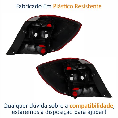 Par de Lanterna Traseira Ford Ka Hatch 2019 Até 2023 Fumê